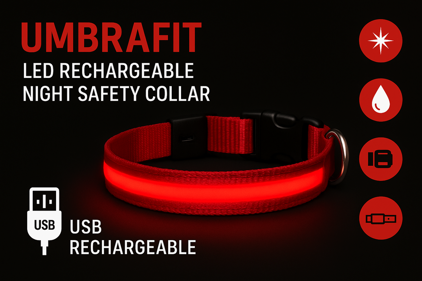UmbraFit LED Rechargeable Night Safety Collar