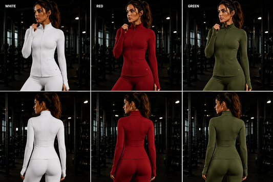 Workout Jackets for Woman Slim Fitting Full Zip Athletic Sports Yoga Running Jackets with Pockets